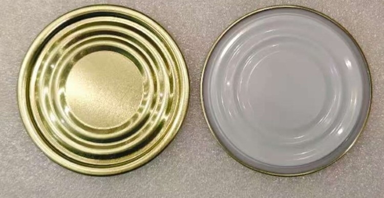 214D 70 mm extremo inferior exterior dorado interior blanco para latas de bebidas y frutas