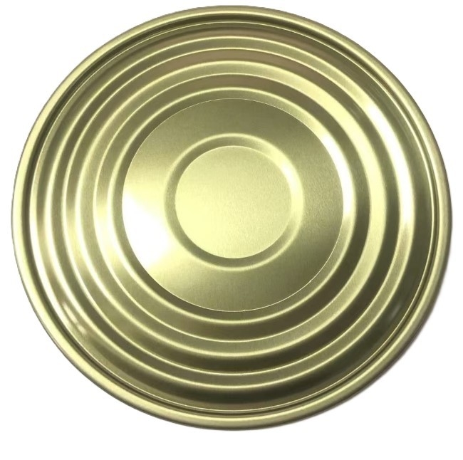 Embalaje de alimentos Capa de lata de hojalata de lata de 153 mm Diámetro 603D Final inferior Laca dorada BPANI