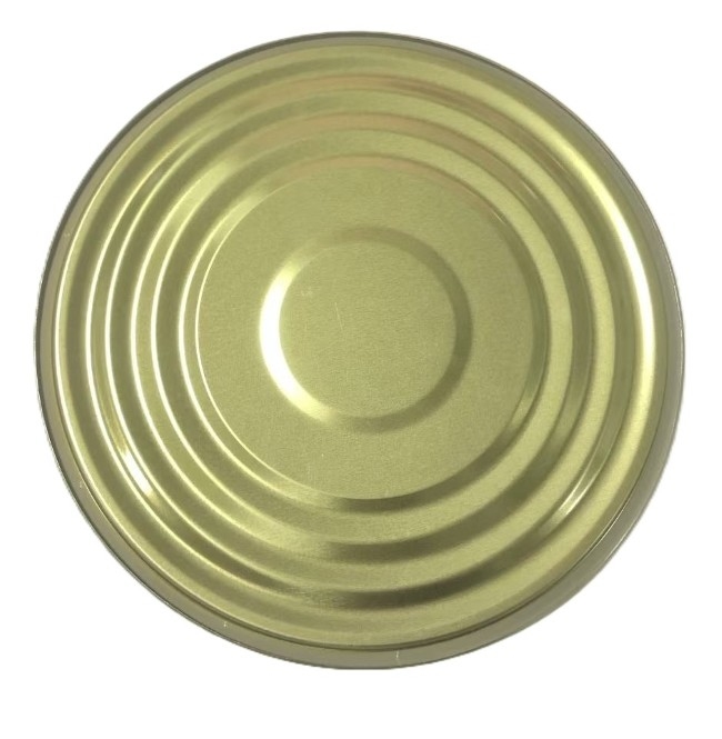 Embalaje de alimentos Capa de lata de hojalata de lata de 153 mm Diámetro 603D Final inferior Laca dorada BPANI