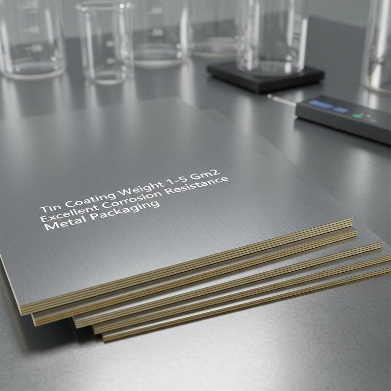 Peso de recubrimiento de estaño de 1 a 5 Gm2, chapa de acero estañado con excelente resistencia a la corrosión, diseñada para embalajes metálicos