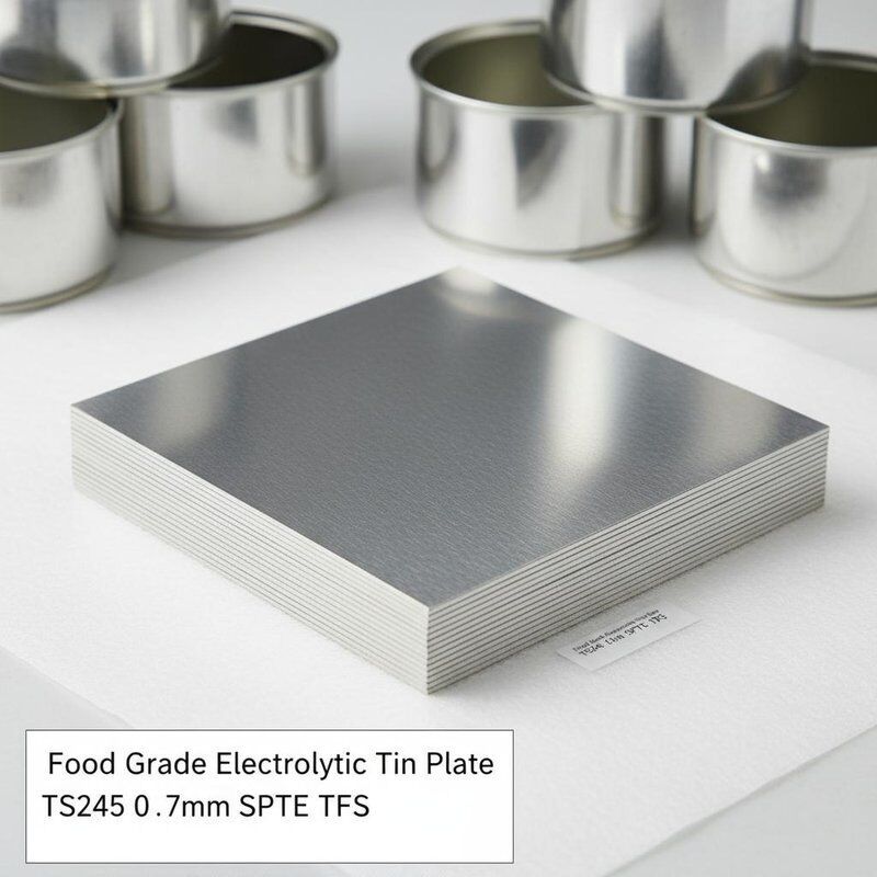 Placa de estaño electrolítico de calidad alimentaria con superficie brillante TS245 0,17 mm SPTE TFS para latas de alimentos