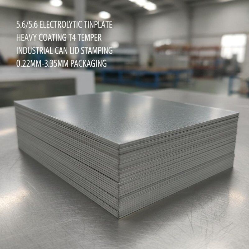 5.6/5.6 Lámina T4 con revestimiento pesado de estaño electrolítico para estampado de tapas de latas industriales 0.22mm-0.35mm Embalaje